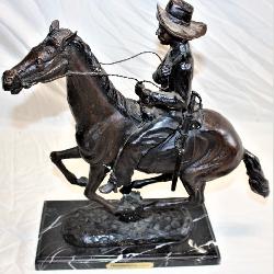 Frederic Remingtion Trooper Of The Plains Cowboy  Bronze