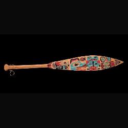 Tlingit/Haida Polychrome Carved Cedar Paddle