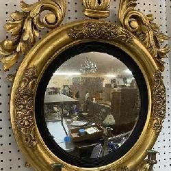 EXTRA LARGE FEDERAL CARVED BULLSEYE MIRROR