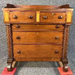 19TH CENT. INLAID CARVED CHEST