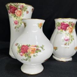 3 Royal Albert OCR Vases