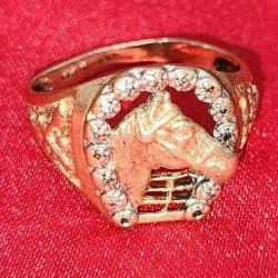 10 kt gold Horse ring.