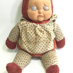 Rare Rubber Face Cry Baby Doll w Cloth Body