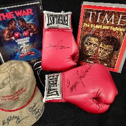 Group Lot: Vintage Boxing Autographs w/ Muhammad Ali, Jo Frazier, Thomas Hitman Hearns, etc.