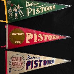 Vintage Detroit Pistons Felt Pennants