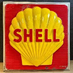 Shell Embossed 5' Lighted Advertising Gas Station Sign 
