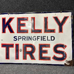 Kelly Tires Double Sided Porcelain Advertising Sign