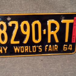 1964 World's Fair NY License Plate