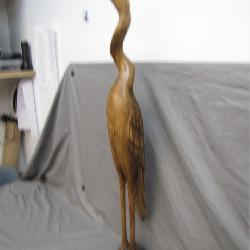 Hand Carved Wood Heron 