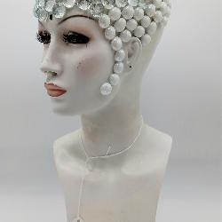 Vintage Display Head w/ Glass Jewel Headpiece