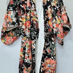 Vintage Japanese Kimono Robe Sz 10 Floral