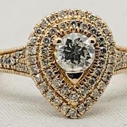 14KT ROSE GOLD .91CT DIAMOND RING WITH