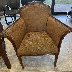 Wicker and fabric sitting chair
