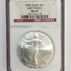 2006 SILVER EAGLE $1 FIRST STRIKES MS69