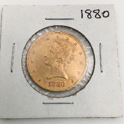 1880 LADY LIBERTY $10 EAGLE TEN D. GOLD COIN