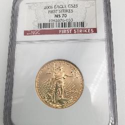 2006 Eagle $25 1/2 oz Gold MS70 First Strike Coin