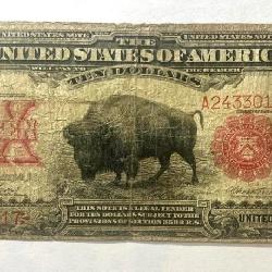 LARGE SIZE 1901 American Bison /Lewis & Clark $10 Dollar Banknote