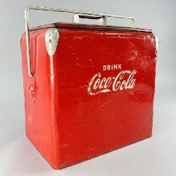 Vintage Coca-Cola Cooler With Tray And Ice Pick