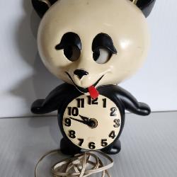 1960's Rare Functional Vintage Spartus Panda Wall Clock