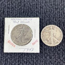 1941 & 1943 Walking Liberty Half Dollar Silver Coi
