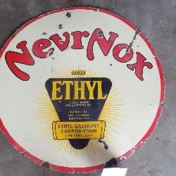 Nevr Nox Ethyl porcelain double sided sign