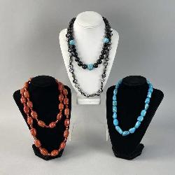 Jay King Silver Turquoise Black Agate Coral