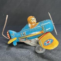 Marx VTG Roll Over Tin Lithograph Plane