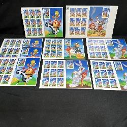 9 Looney Tunes Diecut Full Pane Stamp Books