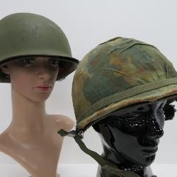 one of 4 military helmets