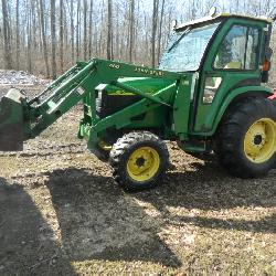 JD 4510 Loader Tractor 4x4 cab heat, 3pt. bucket & forks, 2036 hrs. Nice cond!