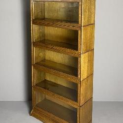 Antique Oak Barrister Stacking Bookcase 5 Section