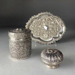 3 Pieces of Repousse Silver