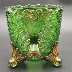 Geneva Green Sugar Bowl w/Gold Trim, c.1899