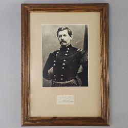 Framed Image of Gen. McClellan With His Signature