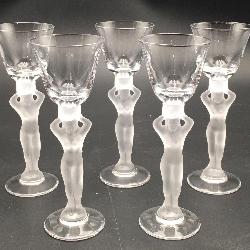 Vintage Bayel Crystal Wine/Liquor Glasses