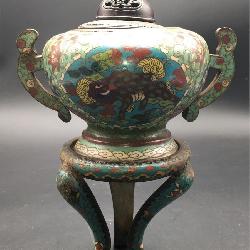 19th Censer, Qing Dynasty, with Stand