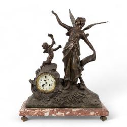 Antique Bronze French Mantel Clock