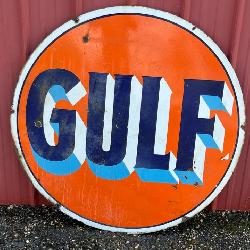 Double Sided Porcelain Gulf Sign