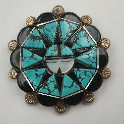 Finest Quality Signed Sterling Zuni Brooch