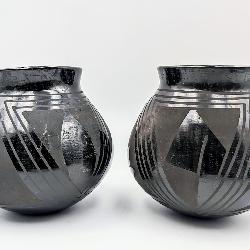 Black Mexican Pottery Vases * Signed