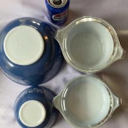 Vintage Pyrex Blue Colonial Mist Bowls 2 with