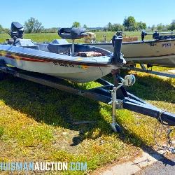 18' BASS TRACKER TOURNAMENT 1800 FS, MERCURY OIL INJECTED 115 OUTDRIVE MOTOR WITH TRAILER 