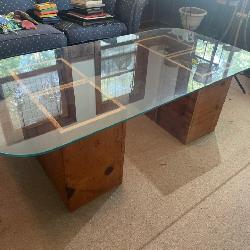 mcm glass top table
