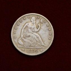 1854 Seated Half Dollar AU