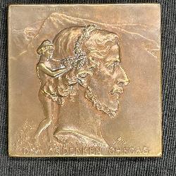Antique 1904 Square Bronze Medal