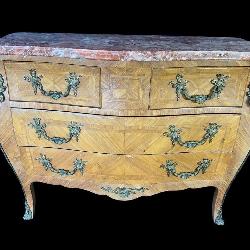 LARGE FRENCH MARBLE TOP COMMODE