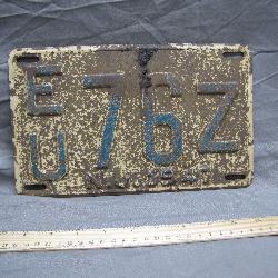 1947 New Jersey Metal License Plate