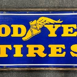 Goodyear Tires Near Mint Single Sided Porcelain Sign 