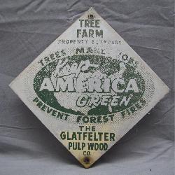 Vintage Metal Tree Farm Wall Sign