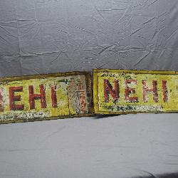 Lot of 2 Vintage Nehi Metal Advertisement Signs